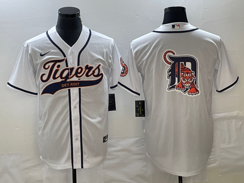 Men's Detroit Tigers White Jersey Joint Edition